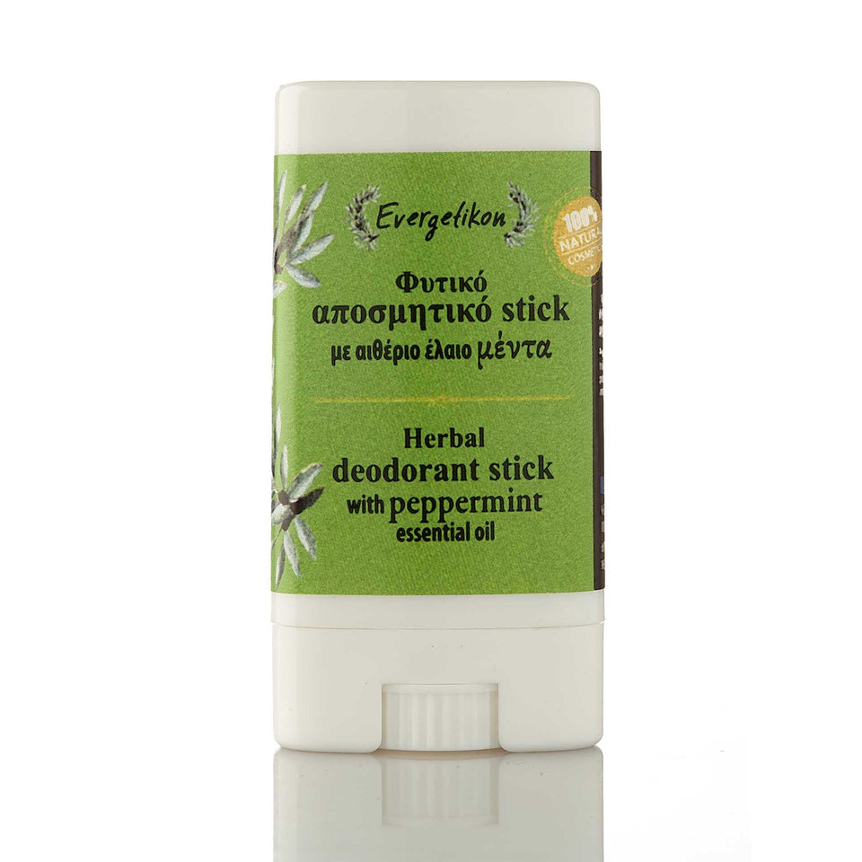 Herbal deodorant stick with peppermint essential oil. 30ml / 1.01oz
