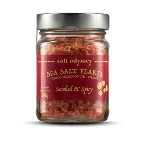 Sea Salt Flakes Jar Paprika Certified Organic Luxurious Pyramid-Shaped - Salt 100% Natural. 100g / 3.53oz