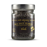 Sea Salt Flakes Jar Black Luxurious Pyramid-Shaped - Salt 100% Natural. 100g / 3.53oz