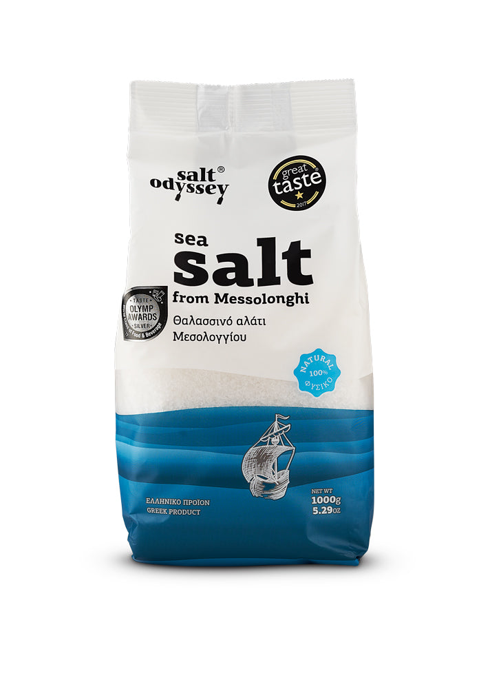 Pure Coarse Sea Salt From Messolonghi Bag 1kg / 35.2oz