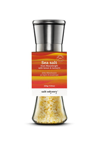 Sea Salt With Lemon & Turmeric Glass Mill Inox 200g / 7.05oz