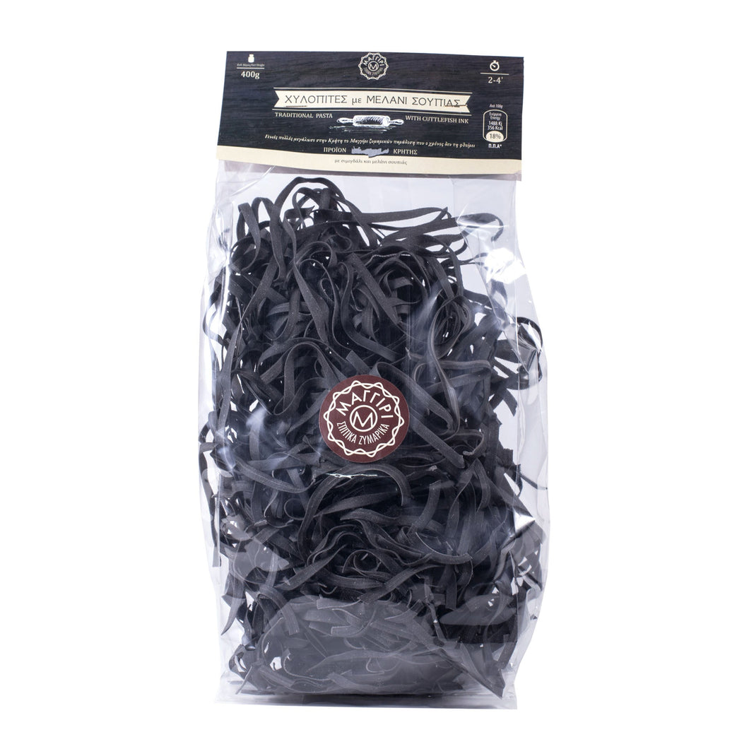 Greek Homemade Noodles with Semolina and Cuttlefish ink 400g / 14.1oz