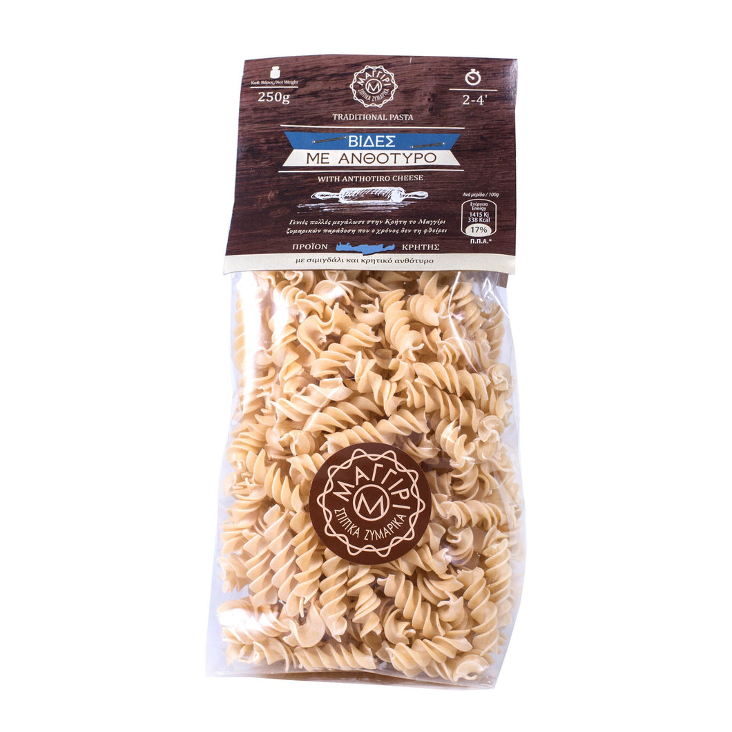 Greek Homemade Fusilli with Ricotta with semolina and 
