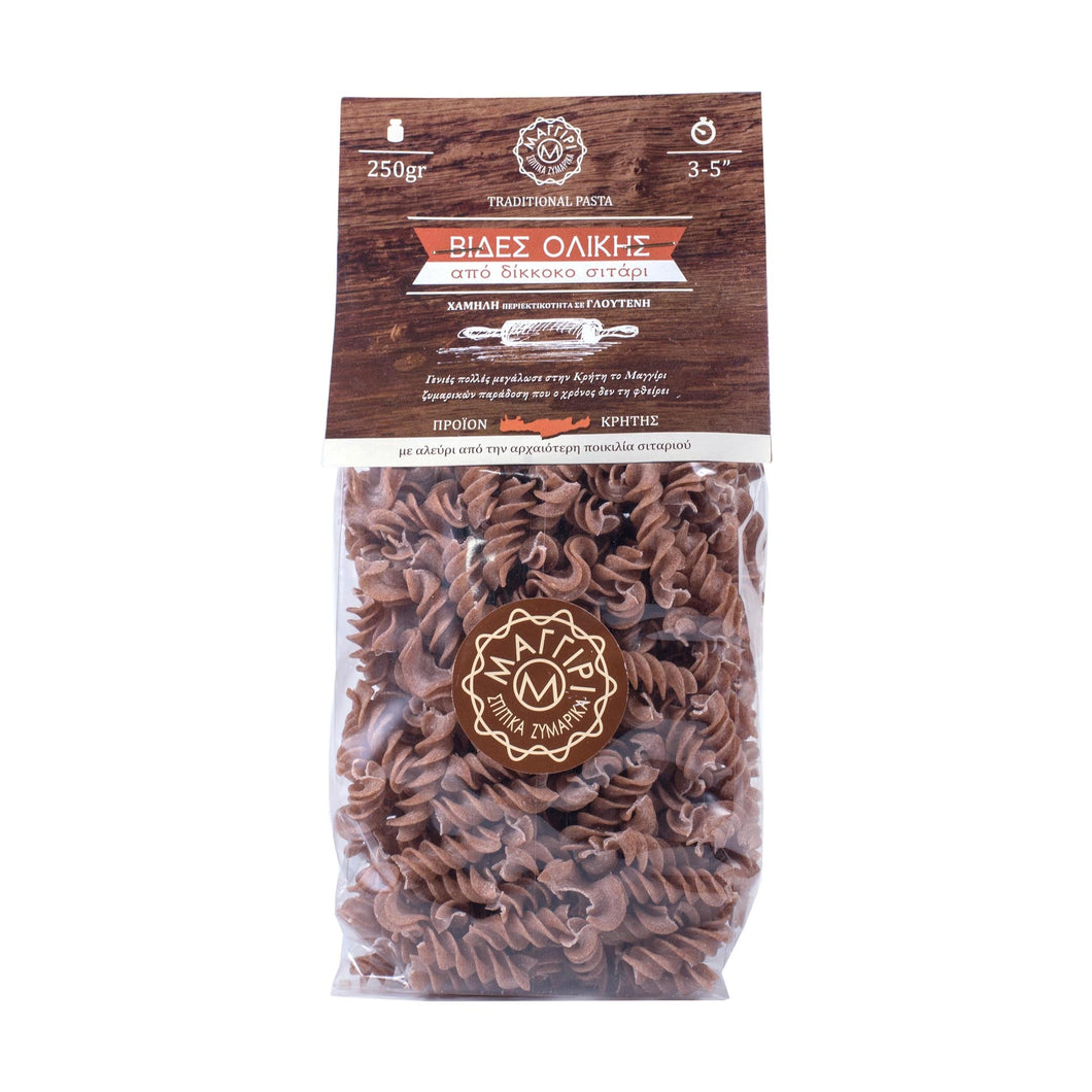 Greek Homemade Wholewheat Fusilli with triticum dicocum an ancient wheat variety 400g / 14.1oz