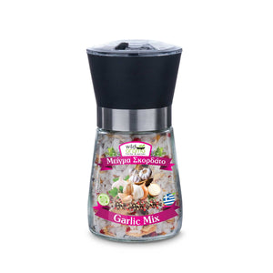 Mill Garlic mix Premium Ceramic Grinder, Refillable Coarseness Adjustable for spices. 130g / 4.59oz