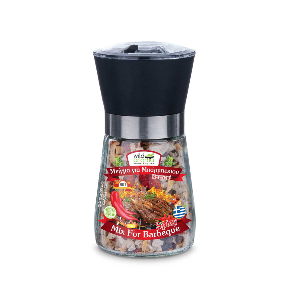 Mill Hot Barbeque mix Premium Ceramic Grinder, Refillable Coarseness Adjustable for spices. 120g / 4.23oz