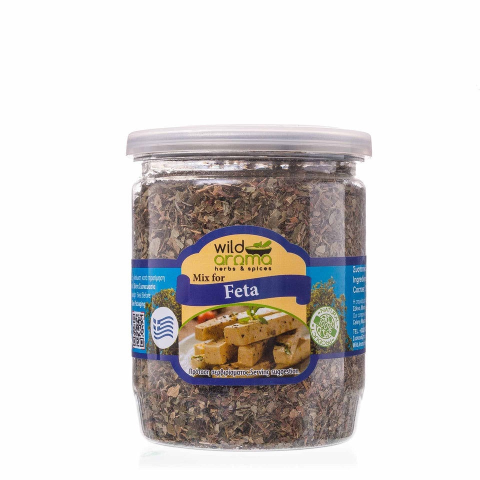 Feta cheese mix pet tin, Greek traditional blend of natural spices and herbs. 55g / 1.94oz