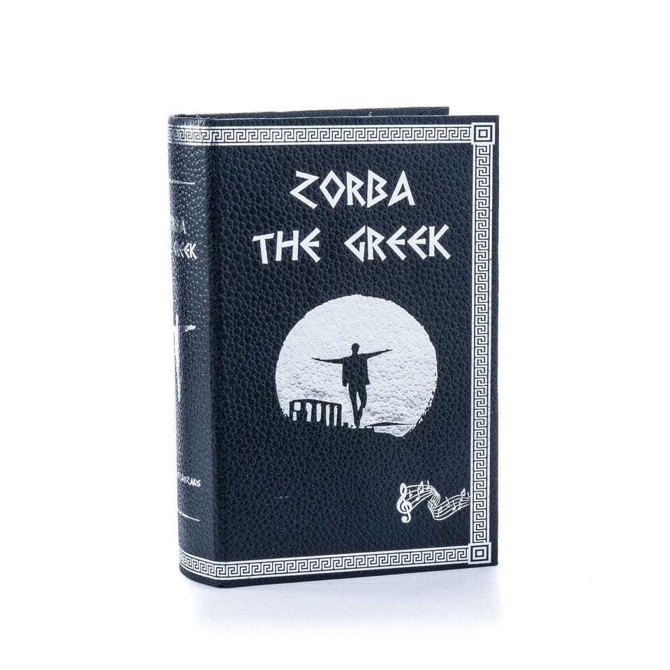 Zorba The Greek music book with ouzo 50ml / 1.69oz & Glass Shot. Black.